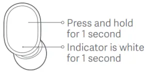 xiaomi TWSEJ061LS True Wireless Earbuds Basic 2 Headphones-Turning On