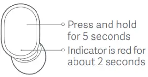 xiaomi TWSEJ061LS True Wireless Earbuds Basic 2 Headphones-Turning off