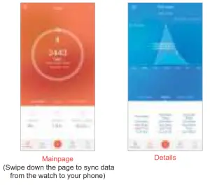 Makibes ID205L Smart Watch - App Interfaces