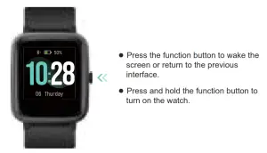 Makibes ID205L Smart Watch - Function Button
