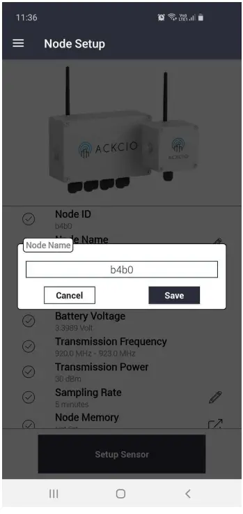 ACKCIO TM V3X0 Tiltmeter Node - Setting up