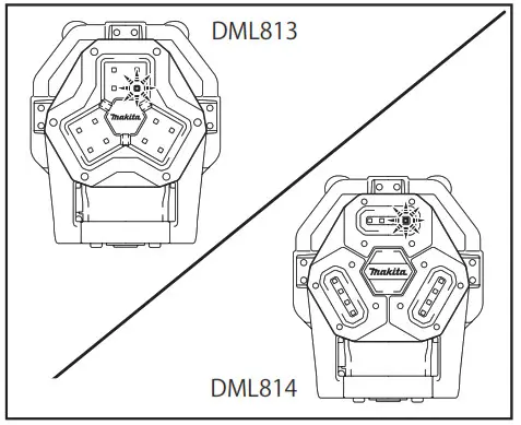 makita DML813 Cordless Worklight- Changing brightness