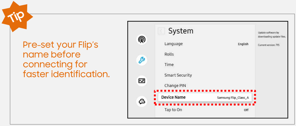 SAMSUNG WMR Series Apple AirPlay 2 on Flip 2 - device
