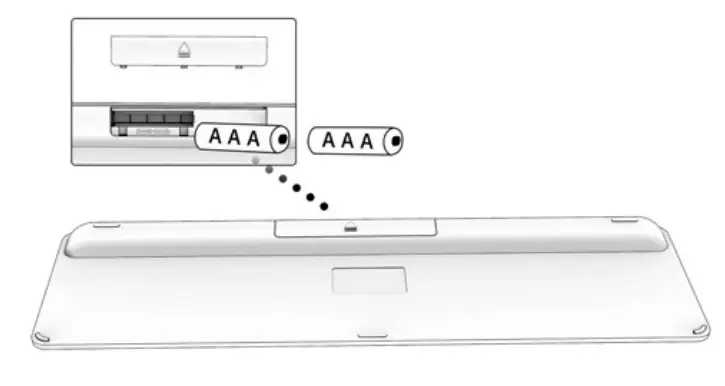 Targus AKB863 Multi Device Midsize Bluetooth Keyboard - the battery