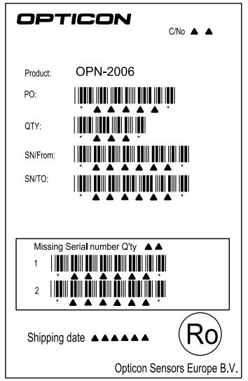 Barcode serial label