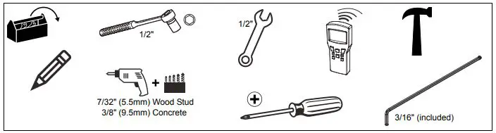 CHIEF Fusion Pull-Out Accessory - Tools Required for Installation