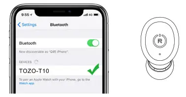 TOZO T10 True Wireless Stereo Earphones- Pair