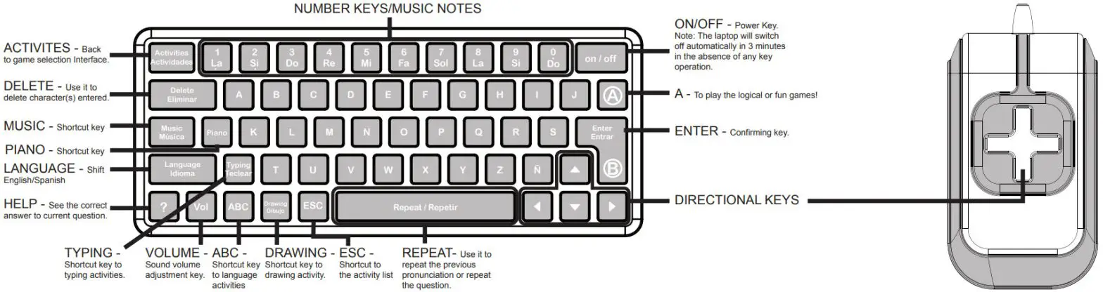 LEXIBOOK JC798i2 Educational Bilingual Laptop - FUNCTION