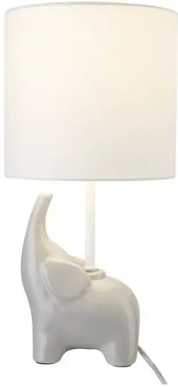 globe 67501 Ellie 16.5 Inch Light Gray Ceramic Elephant Table Lamp