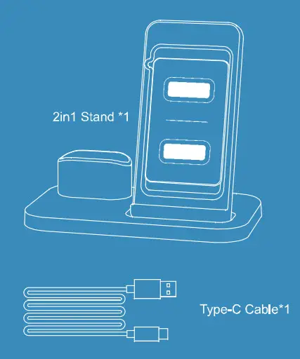 BEACOO ST12Black 2 In 1 Charging Stand - parts list