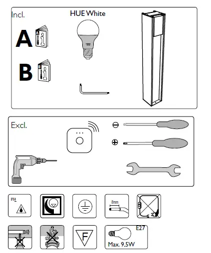 PHILIPS 1647393P0 Outdoor Turaco Garden Lamp FIG 1