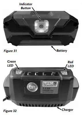 DR Power Pulse 62v Pole Saw - Battery LED Lights