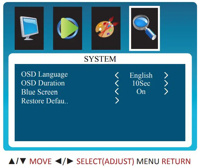 ViewZ Led Cctv Monitor User Manual - OSD