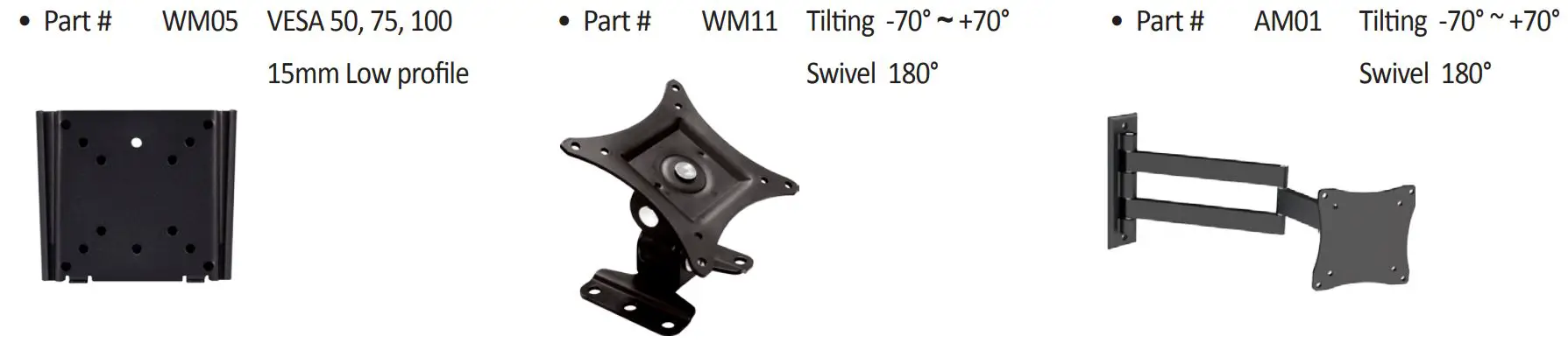 ViewZ Led Cctv Monitor User Manual - Wall Mount