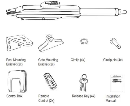 LiftMaster LA250EVK Double Swing Gate Opener Kit - fig 2