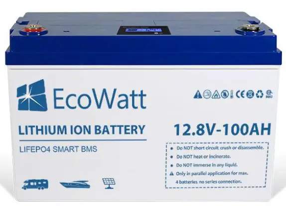 ECOWATT LIFEP04 Smart BMS 12.8V Lithium Battery