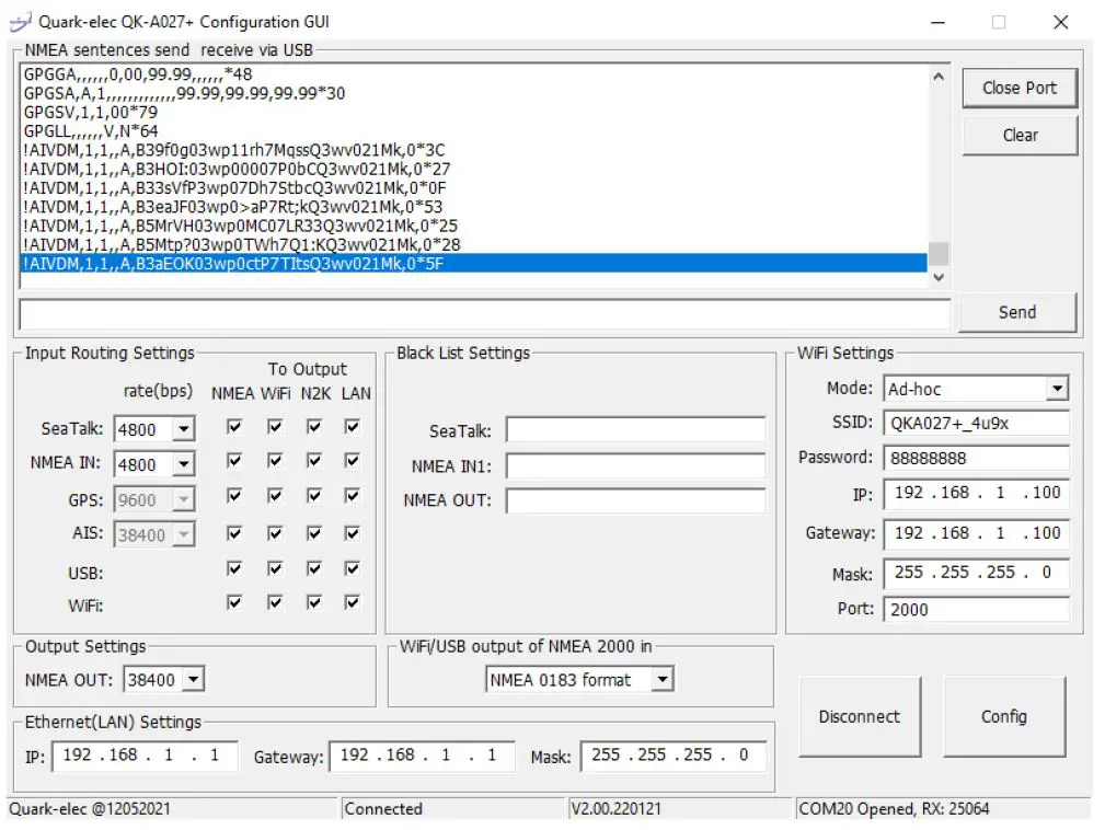 QUARK-ELEC QK-A027-plus NMEA 2000 AIS+GPS Receiver with Ethernet Output-FIG193