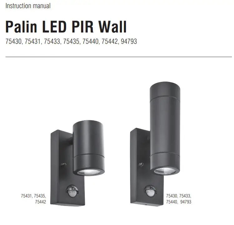 saxby Palin LED RIP Wall Instruction Manual