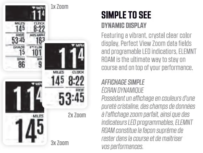 Wahoo Fitness WF129A ELEMNT ROAM element roam road bike computer User Manual - Simple to see