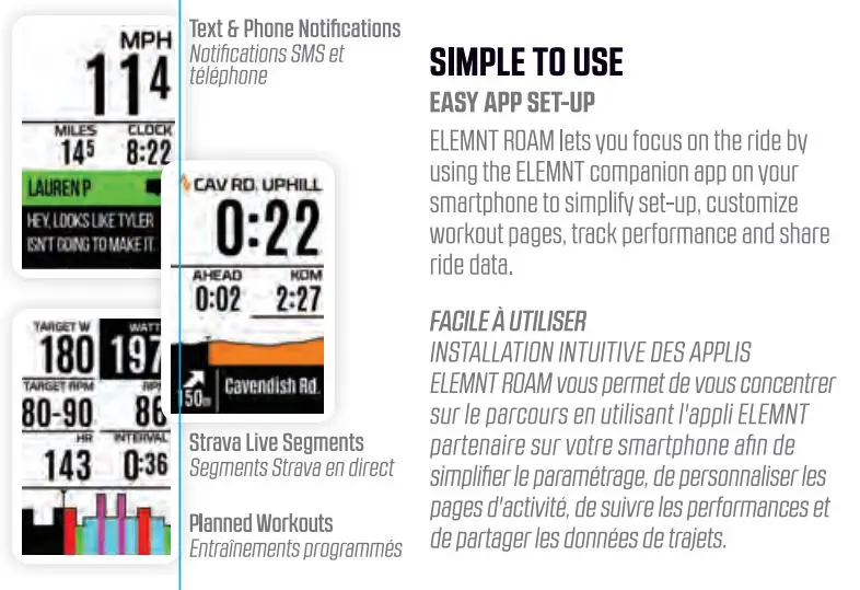 Wahoo Fitness WF129A ELEMNT ROAM element roam road bike computer User Manual - Simple to use