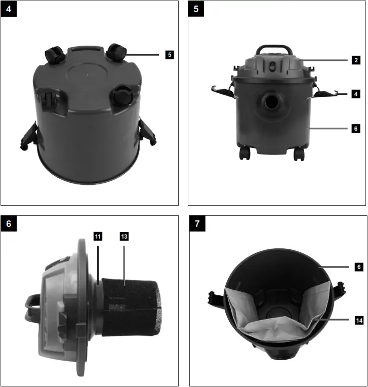 scheppach NTS16 Wet and Dry Vacuum Cleaner - Overview 1