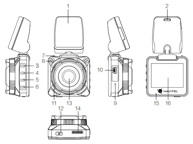 NAVITEL R600 GPS Portable Video Recorder Device layout