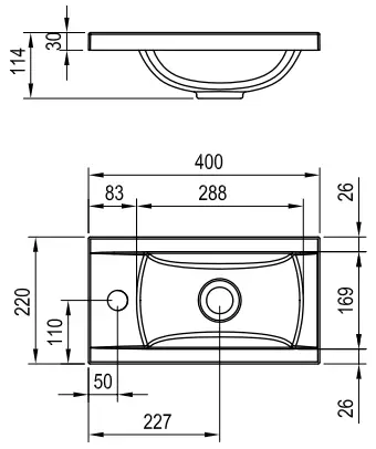 RAVAK Classic 400 cabinet under small washbasin-fig2