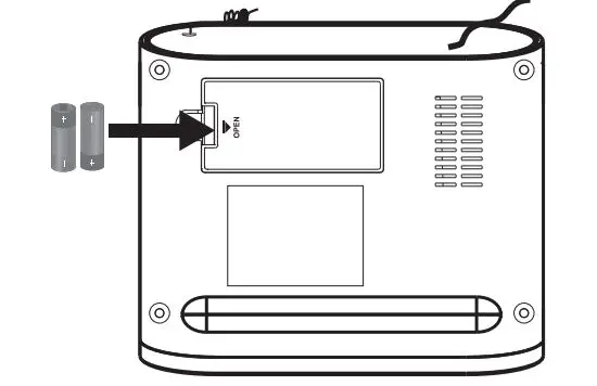 DIGITECH LED Clock with AM FM Radio User Manual - Inserting Battery