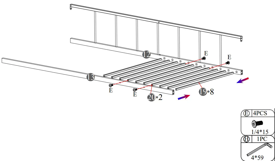 thdstatic FU336T HOUSE BED Box Spring Needed - Patts List 4