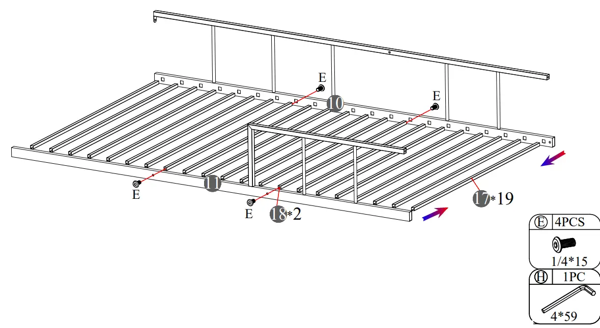 thdstatic FU336T HOUSE BED Box Spring Needed - Patts List 6