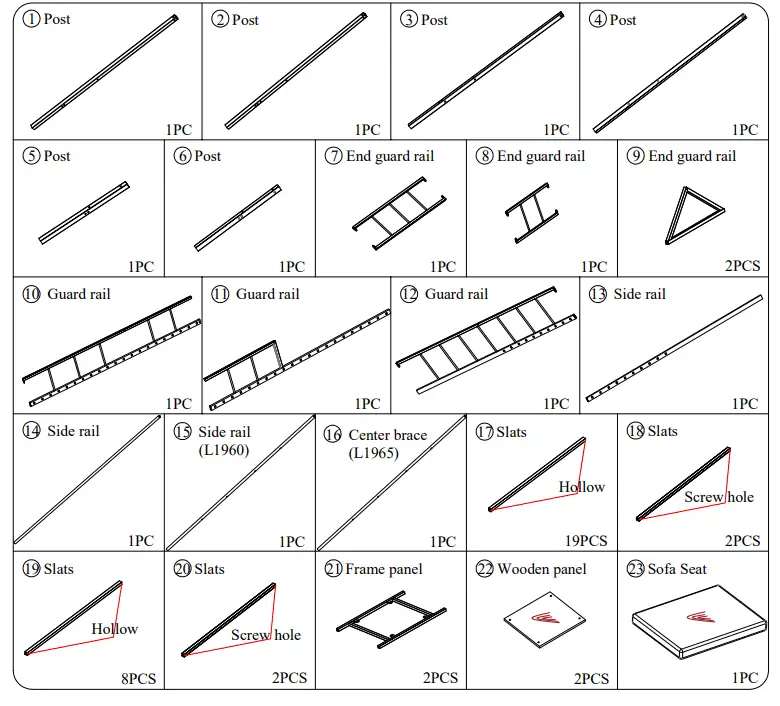 thdstatic FU336T HOUSE BED Box Spring Needed - Patts List