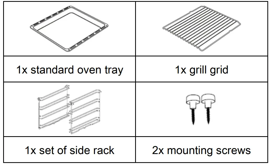BORMANN PRO EHBC 7934 Household Electric Oven Set - Delivery scope