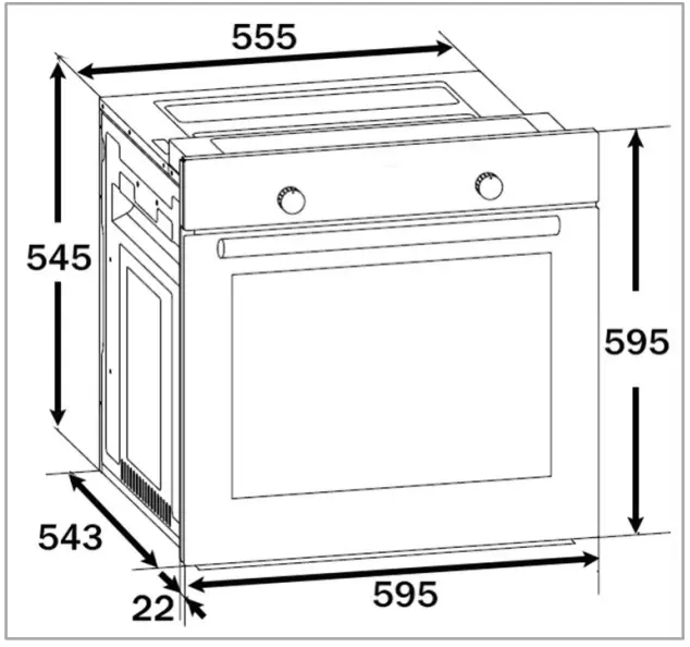 BORMANN PRO EHBC 7934 Household Electric Oven Set - Dimensions 1