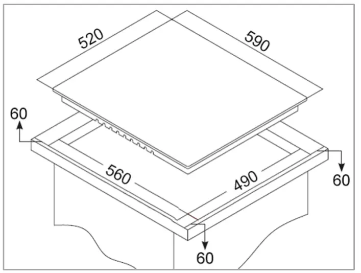 BORMANN PRO EHBC 7934 Household Electric Oven Set - Dimensions