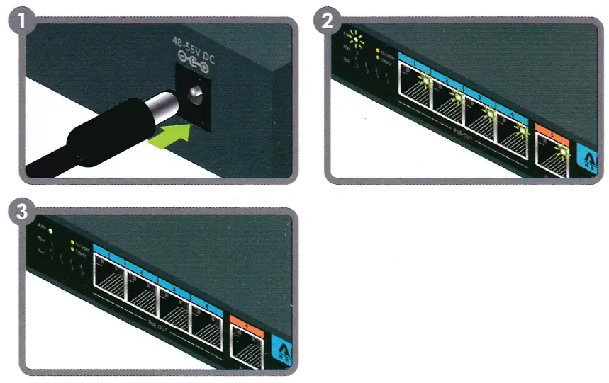 ALFA APS104G EX Gigabit PoE Extender Switch - adper