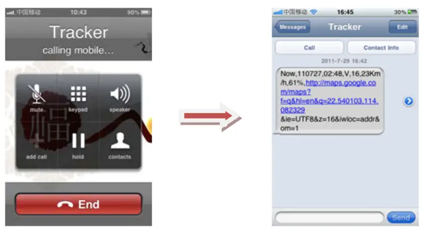 meitrack MT90L 4G Personal GPS Tracker - device's SIM card number