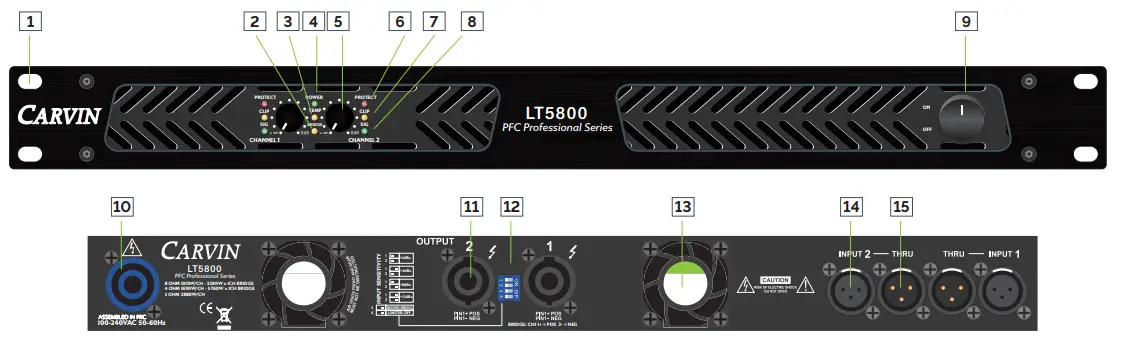 CARVIN audio LT5204 5150W 4-Channel PFC Power Amplifier fig 16