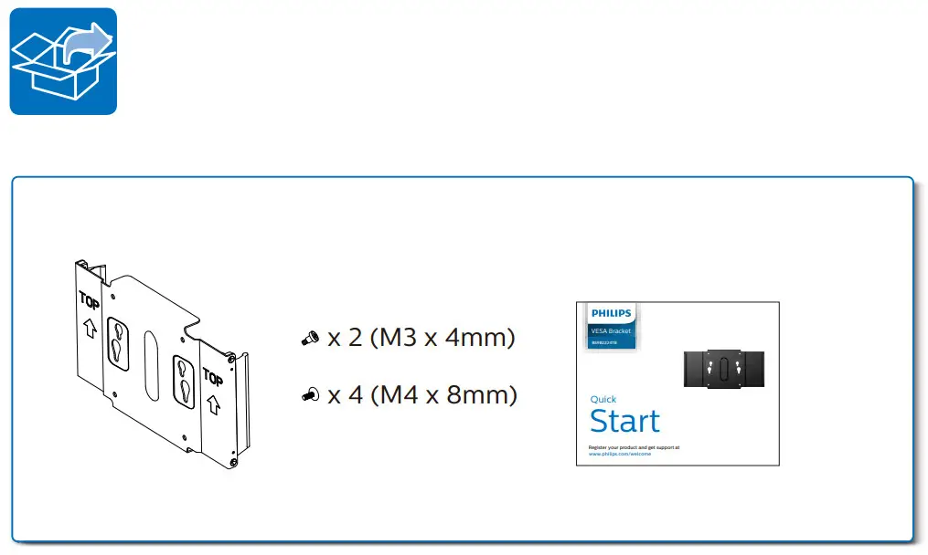 PHILIPS BS9B2224TB VESA Bracket - Figure 1