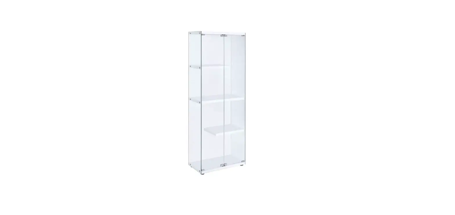 The Home Depot Fly-ydw6-002 31.69 In. Wide Glass Display Clear 4 Shelves Modern Bookcase Instruction Manual