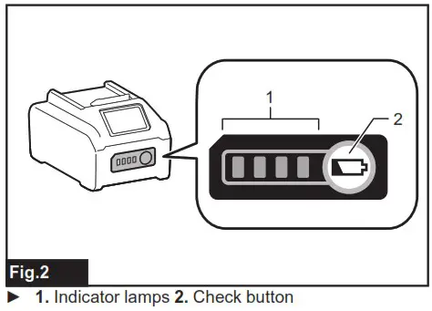 makita GRH07 Cordless Combination Hammer Combined Rotary Hammer Wireless - Indicating the remaining battery