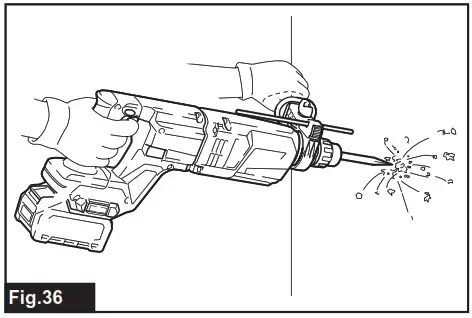 makita GRH07 Cordless Combination Hammer Combined Rotary Hammer Wireless - OPERATION 2