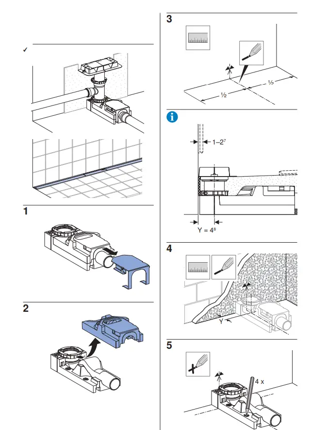 GEBERIT CH-8645 Cleanline Shower Shelf Set-2