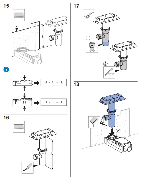 GEBERIT CH-8645 Cleanline Shower Shelf Set-5