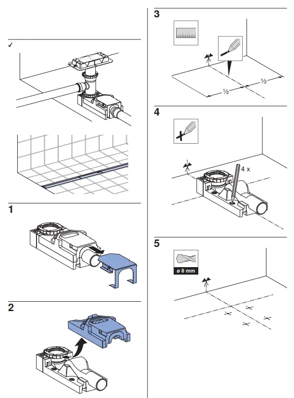 GEBERIT CH-8645 Cleanline Shower Shelf Set-7