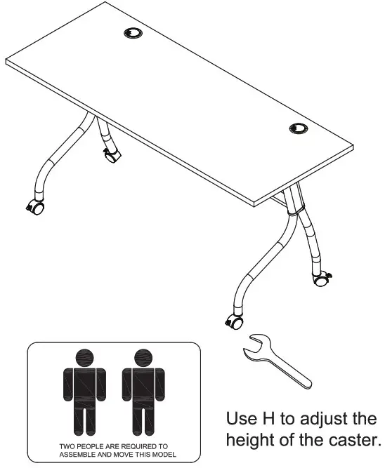 LLORELL Training Table - assembly