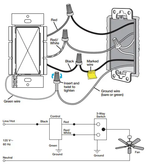 LUTRON Single-Pole3-Way Quiet Fan-5-43