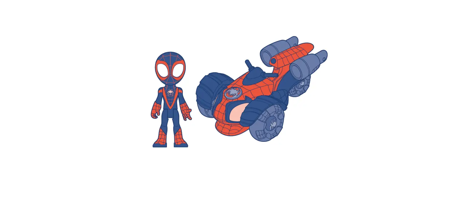 Marvel F4531 Spidey And His Amazing Friends Glow Tech Techno-racer Vehicle User Manual