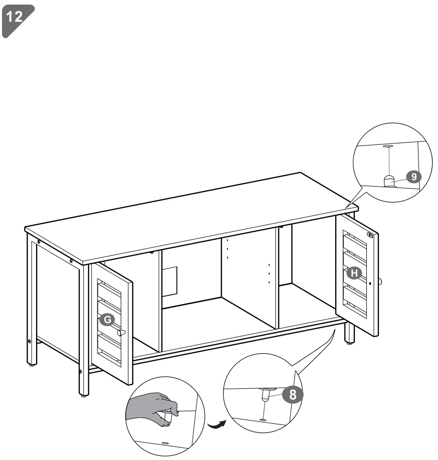 VASAGLE LTV43 Storage Television Cabinet - 13