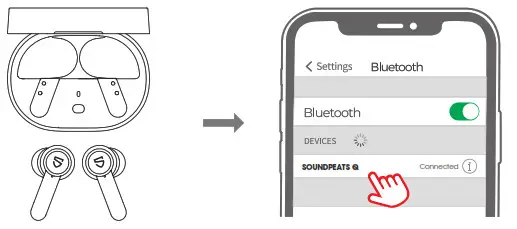 SoundPeats True Q Earbuds - Pairing