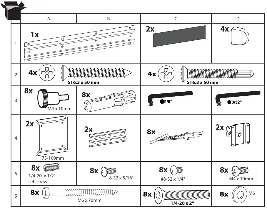 ergotron Neo Flex Dual Display Wall Mount - Components